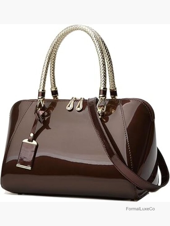 Handbags - Patent Leather Satchel Handbag Tote Shoulder Bag Evening Purse